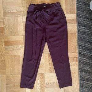 Express Maroon High Waisted Ankle Pants